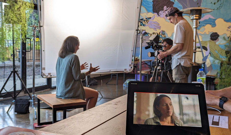 La Prairie Louvain video shoot with Marie-Pier Tessier De l’Étoile of Îlot 84, associate producer for the field – August 22