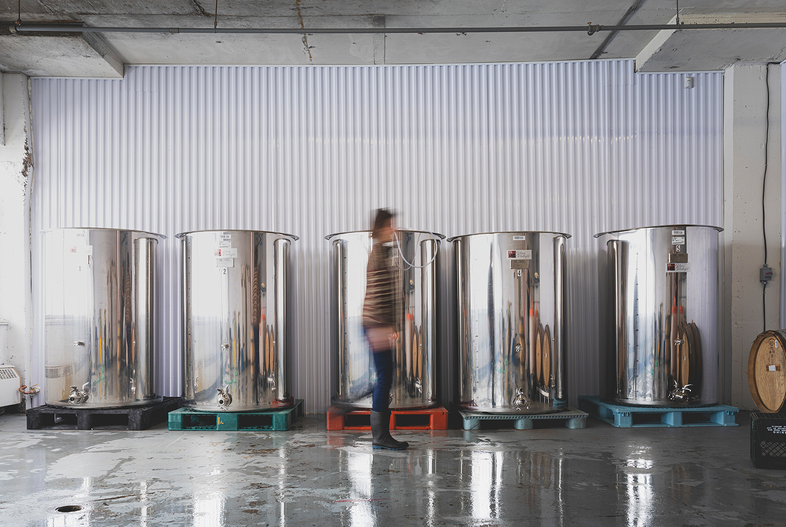 The facilities of Cidrerie Sauvageon located inside La Centrale Agricole (1401 Legendre Street West, Acadie sector).